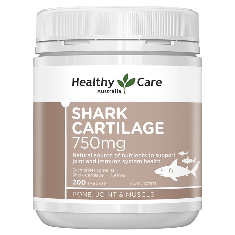ealthy Care Shark Cartilage 750mg 200 Tablets Healthy Care Shark Cartilage 750mg 200 Tablets - Image 1